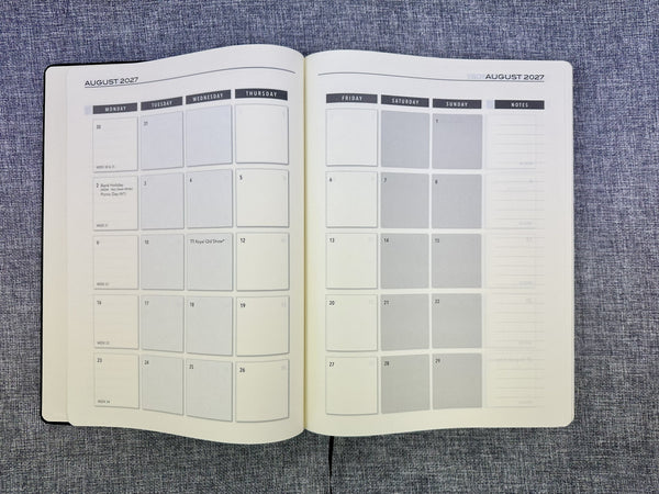 2027 Day to Page - A4 Diary - Black