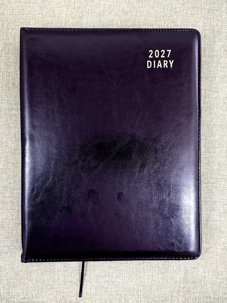 2027 Day to Page - A4 Spiral Diary - Black