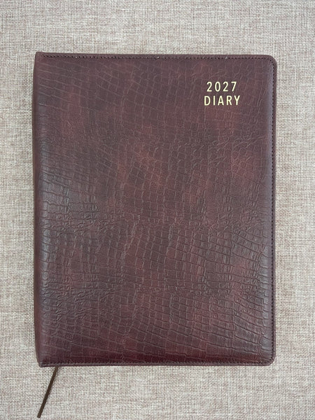 2027 Day to Page - A4 Spiral Diary - Croc Choc
