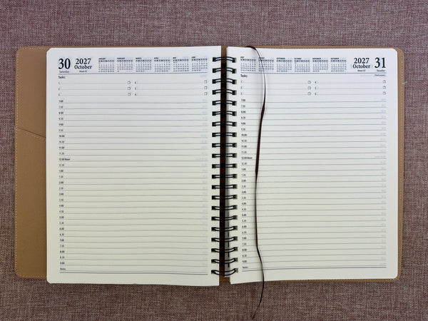2027 Day to Page - A4 Spiral Diary - Croc Choc