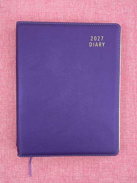 2027 Day to Page - A4 Spiral Diary - Grape