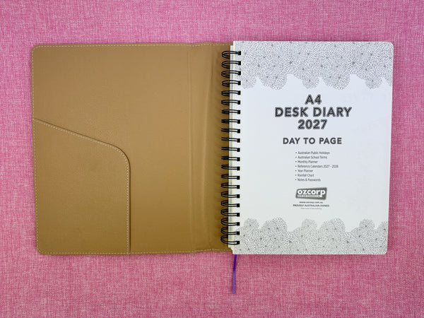 2027 Day to Page - A4 Spiral Diary - Grape
