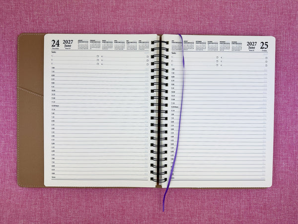2027 Day to Page - A4 Spiral Diary - Grape