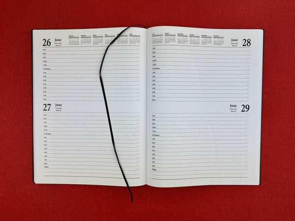2027 2 Day to Page - A4 Diary - Black