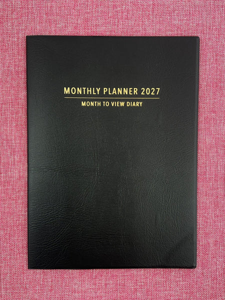 2027 Monthly Planner - A4 - Black PVC