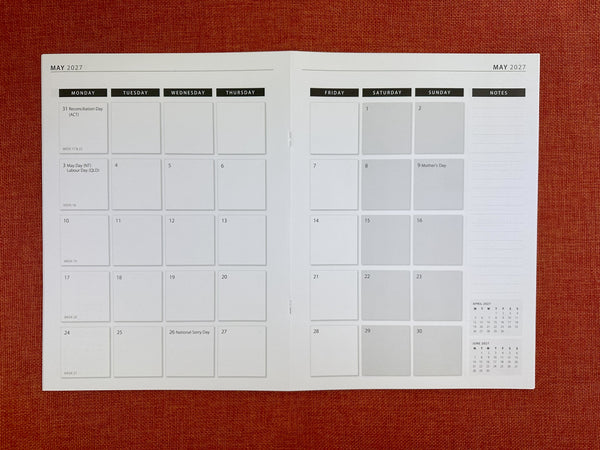 2027 Monthly Planner - A4 - Indigo