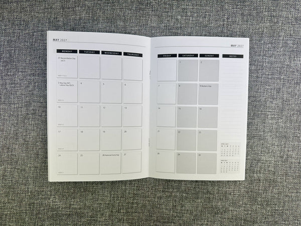 2027 Monthly Planner - A5 - Navy Blue