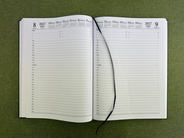 2027 Day to Page - A4 Business Diary - Black