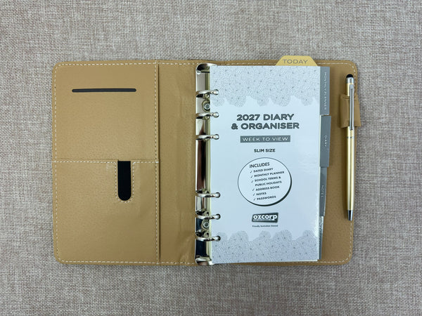 2027 Week to View - B6 Organiser Diary - Black