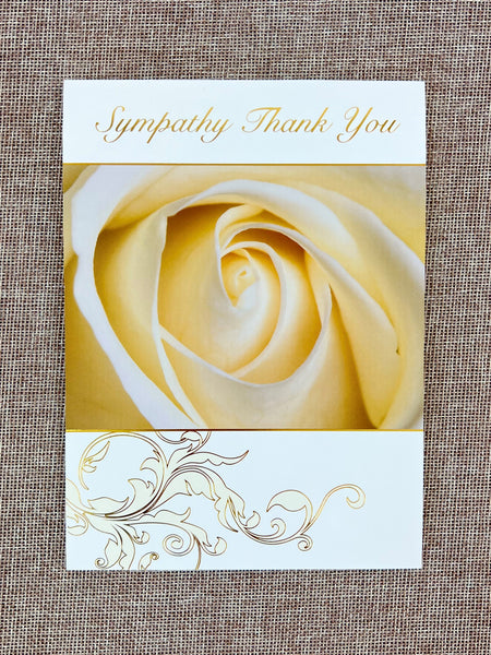 Sympathy Thank You Pad - Cream Rose