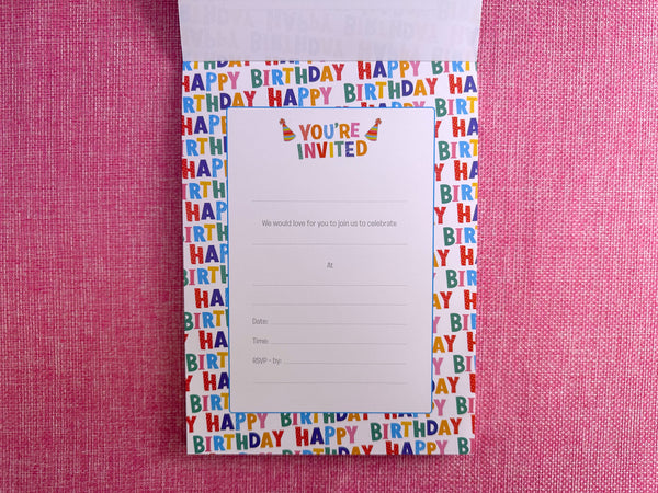 Invitation Pad - Bright Birthday