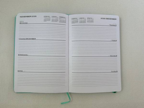 26/27 Financial Year Diary A5 Week To View - Aqua