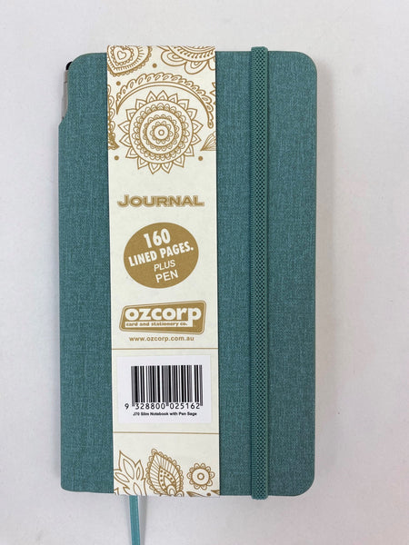 Slim Journal (with pen included in the spine) - Sage
