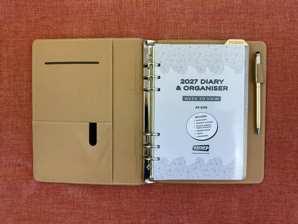 2027 Week to View - A5 Organiser Diary - Stormy Blue