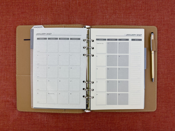 2027 Week to View - A5 Organiser Diary - Stormy Blue
