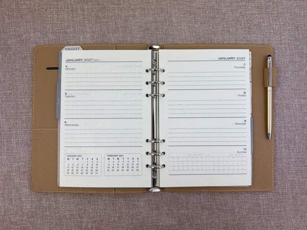 2027 Week to View - A5 Organiser Diary - Olive