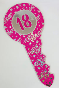 Keepsake Key - Hot Pink 18th