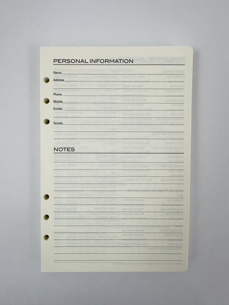 2027 Organiser Diary Refill A5 - Day to a Page