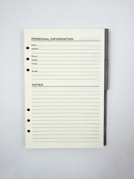 2027 Organiser Diary Refill A5 - Week to View
