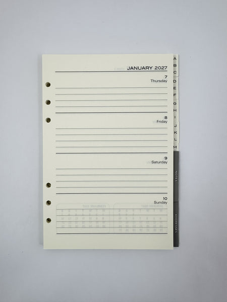 2027 Organiser Diary Refill A5 - Week to View