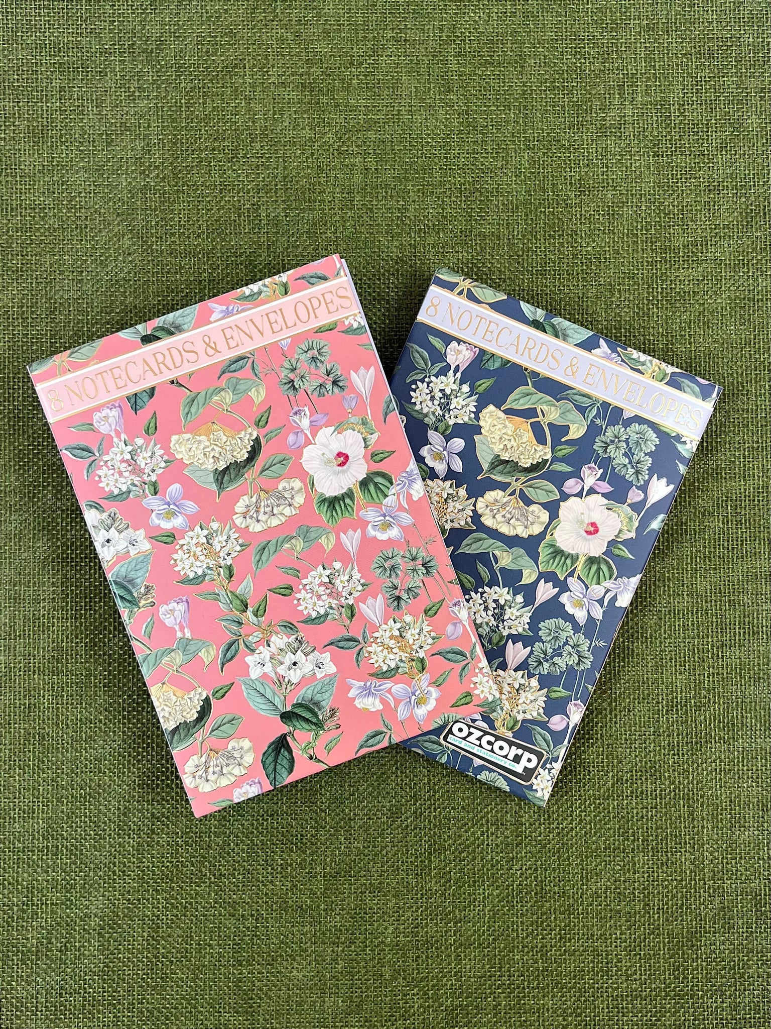 Notelet Set - Indigo & Coral Flora