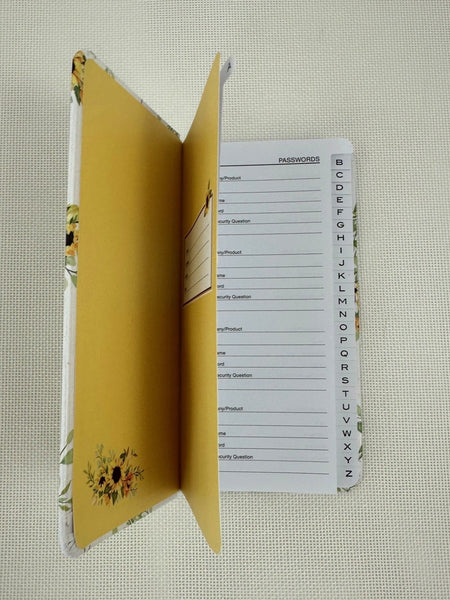 Password Book - Slim Sunflowers