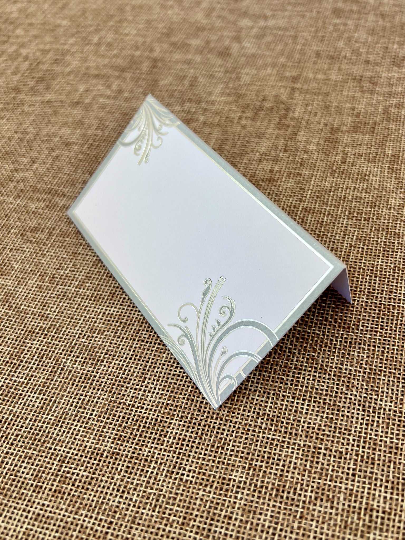 Placecard - Silver Swirl