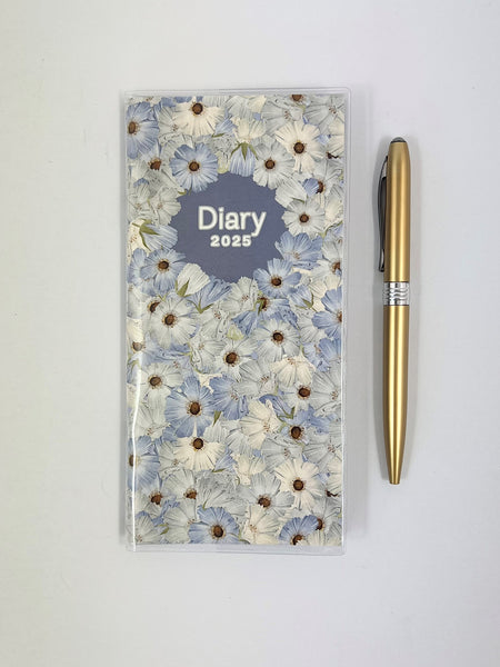 2025 Softcover Pocket Diary - Week to View - Blue Petals