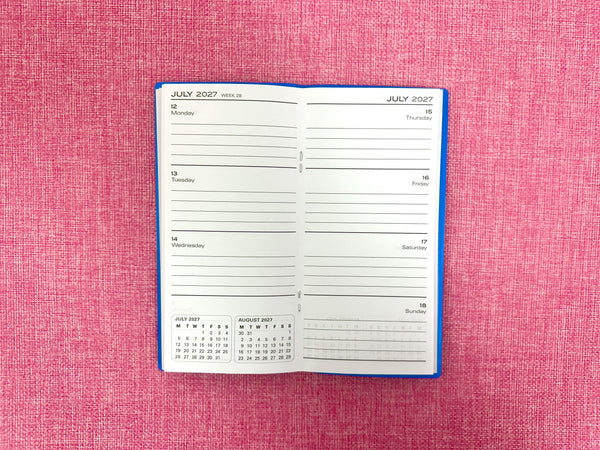 2027 Pocket Diary - Bright Blue