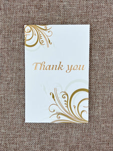 Thank You Card Set - Gold Swirl