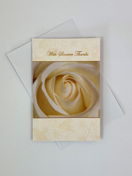 Sympathy Thank You Card Set - Cream Rose