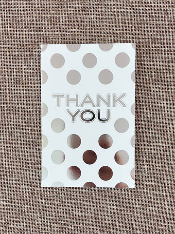 Thank You Card Set - Silver Dot