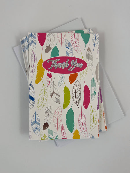 Thank You Card Set - Feathers