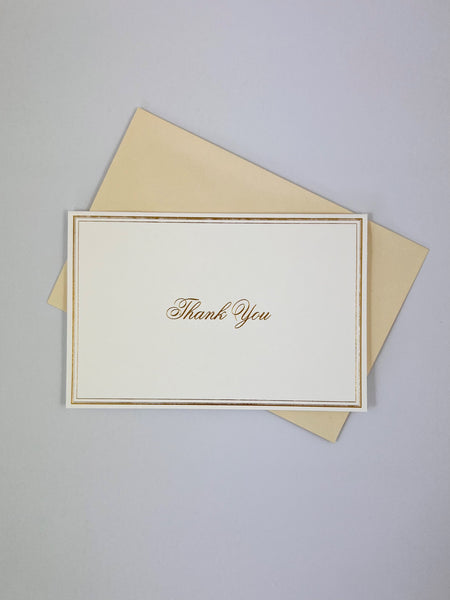 Sympathy Thank You Card Set - Gold