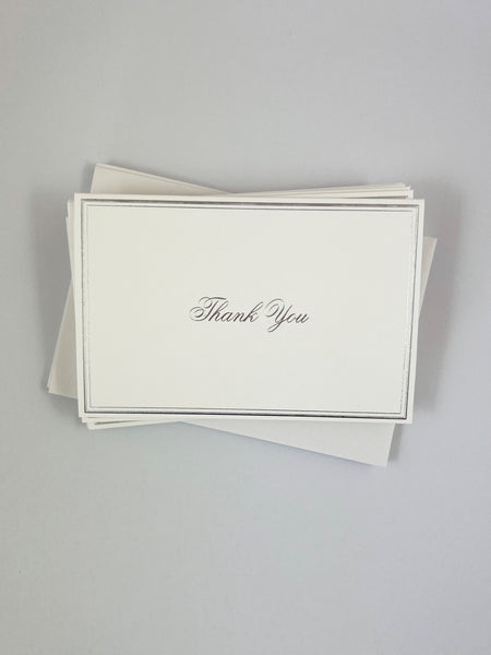 Thank You Card Set - Silver