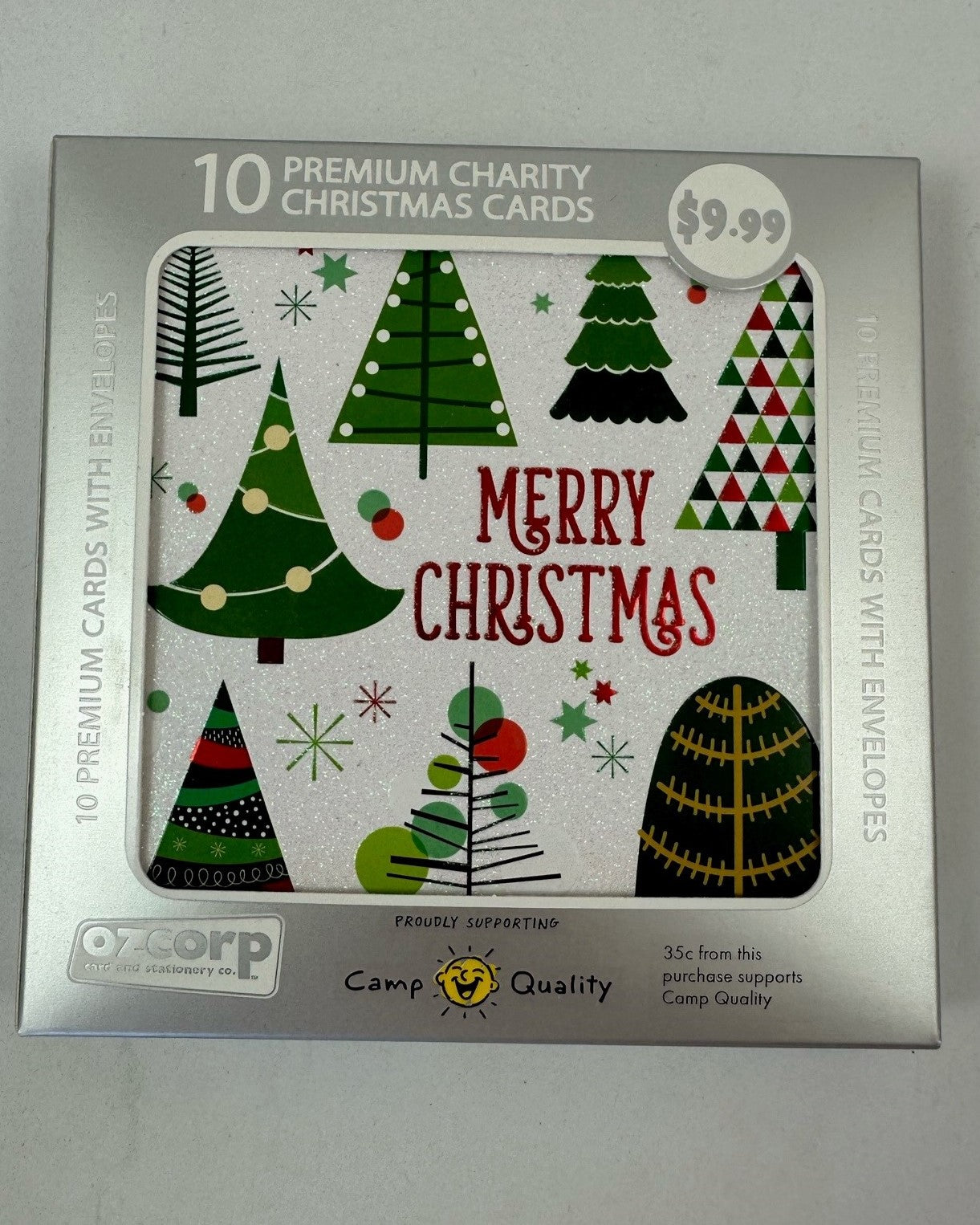Christmas Card Pack of 10 - Xmas Trees