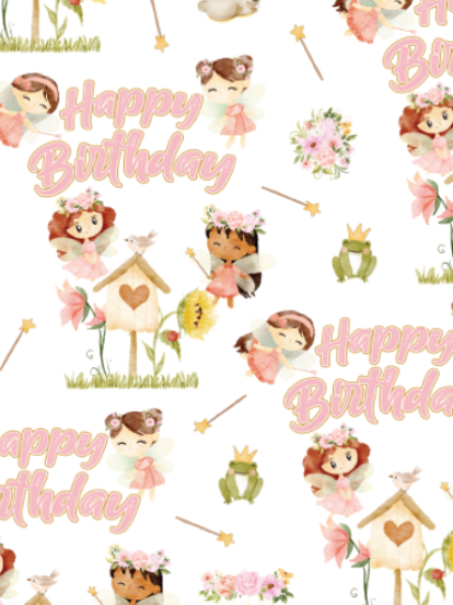 Gift Wrap - Fairy Garden