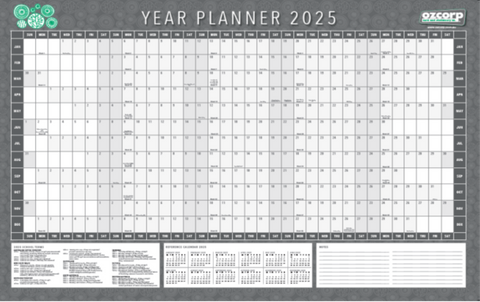 2025 Full Year Wall Planner (Rolled)