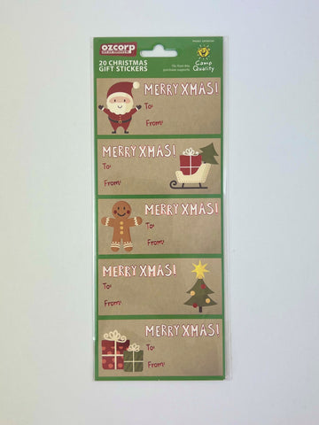Christmas Label - Cute Santa