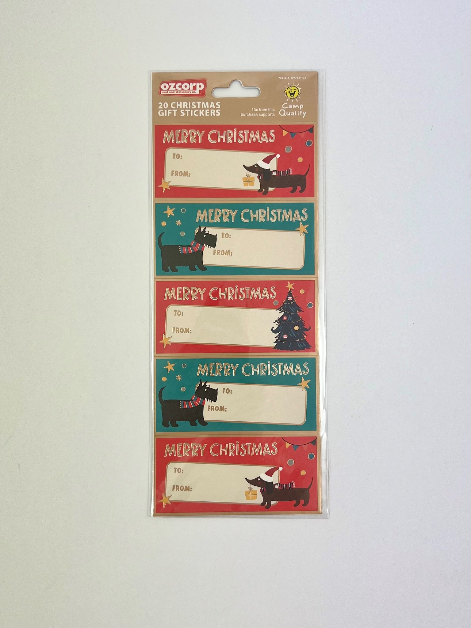 Christmas Label -  Festive Dogs