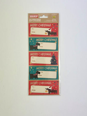 Christmas Label -  Festive Dogs