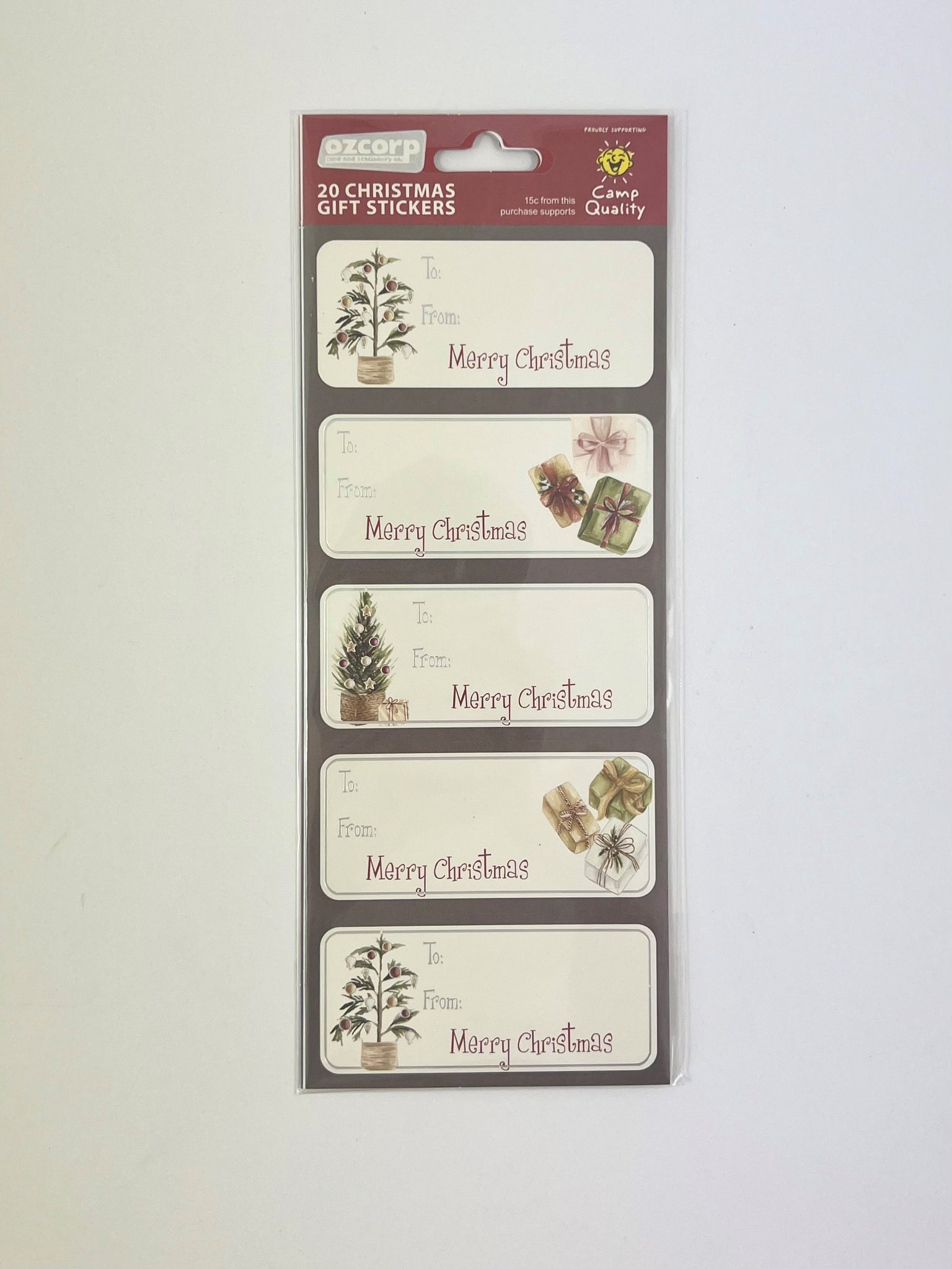 Christmas Label - Trees & Gifts
