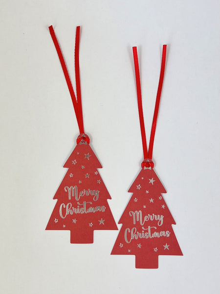 Christmas Gift Tag - Red Tree