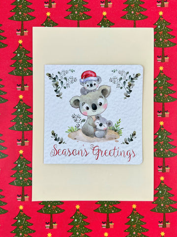 Christmas Card Square Pack - Koala Family