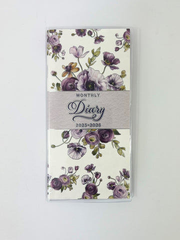 2025/26 Monthly Softcover Purse Diary -  Poppies