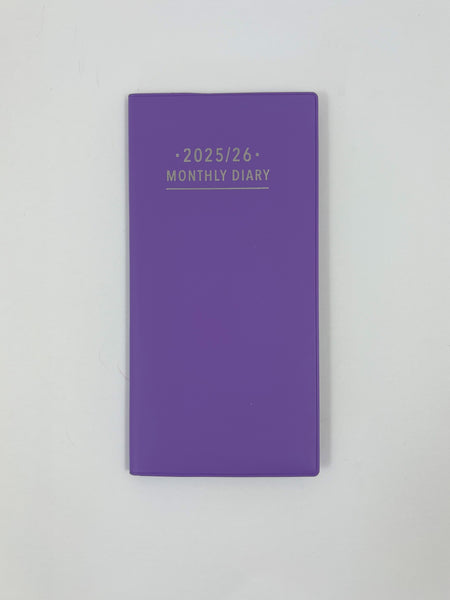 2025/26 Monthly Softcover Purse Diary -  Violet