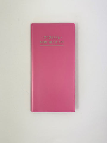 2025/26 Monthly Softcover Purse Diary - Pink Pearl