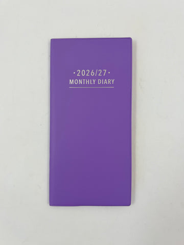 2026/27 Monthly Softcover Purse Diary -  Violet