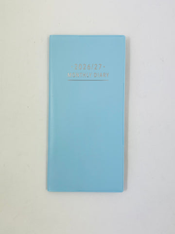 2026/27 Monthly Softcover Purse Diary -  Pale Blue