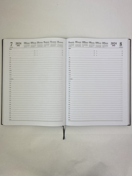2024 'Business Basics' Diary A5 Day to a Page - Black